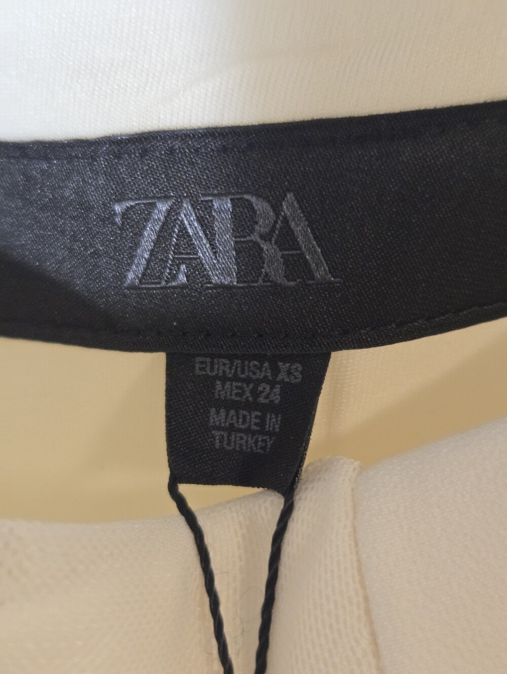 Zara Mixed Fabric Corset-Style Top in ecru XS - Picture 7 of 8
